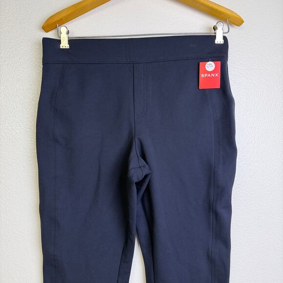 SPANX PBP Slim Straight Ponte Pants Blue Womens Large Petite PL Pull On NWT - Picture 4 of 10